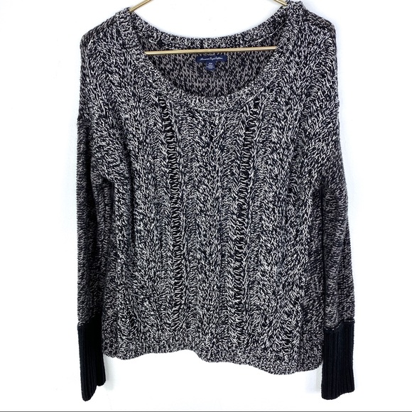 American Eagle Outfitters Sweaters - American Eagle Cable Knit Contrast Marled Sweater